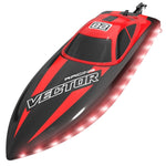 Remote-control Ship With Light 24g Water Toy Boat Competitive Boat LED Remote Control High Speed Speedboat Electric Boat