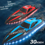 Remote-control Ship With Light 24g Water Toy Boat Competitive Boat LED Remote Control High Speed Speedboat Electric Boat