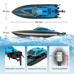 Remote-control Ship With Light 24g Water Toy Boat Competitive Boat LED Remote Control High Speed Speedboat Electric Boat